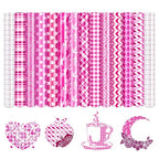 Tintnut Pink Plaid Pattern Permanent Vinyl 10 Sheets 12"x10" Adhesive Vinyl | by Tintnut