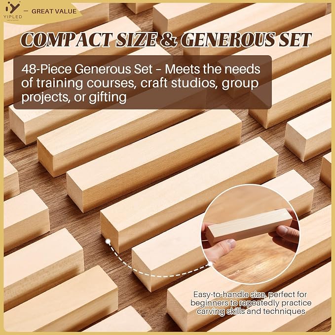 48PCS Basswood Carving Blocks, Carving Wood Blocks - Image 4