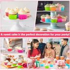 R HORSE 42Pcs Silicone Baking Molds Pumpkin Shapes Baking Cups Non-Stick Donut - Image 2