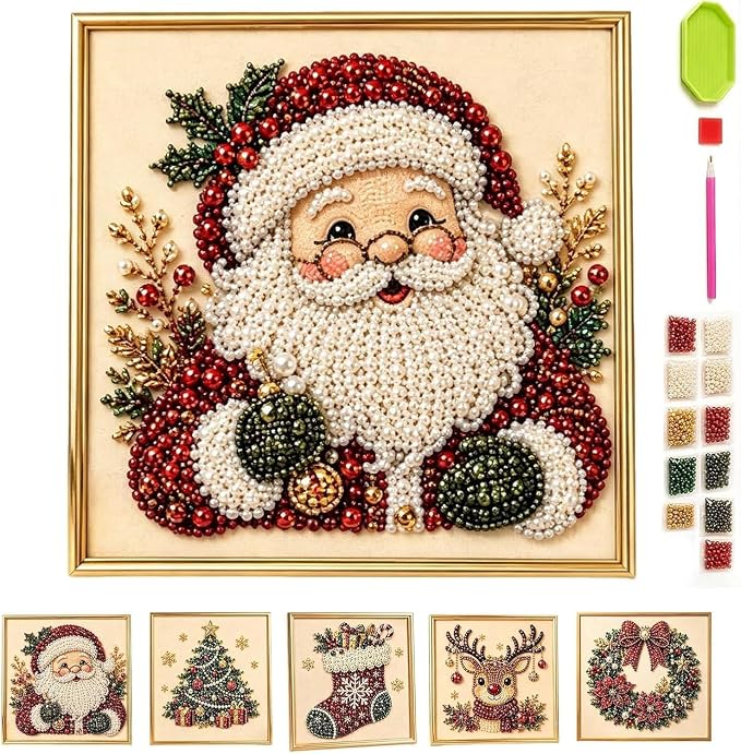 DIY Christmas Pearl Diamond Painting Art Kit by Unknown