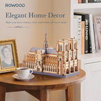 Rowood 3D Puzzles for Adults, Wooden Architecture DIY Model Kit Building Set - Image 2