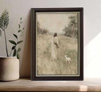Jesus And Lamb Wall Art Framed Jesus Leaves The 99 Sheep Wall Decor The Lost - Image 6