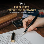 Wordsworth & Black Fountain Pen Set, 18K Gilded Fine Nib, Includes 24 Pack Ink - Image 2