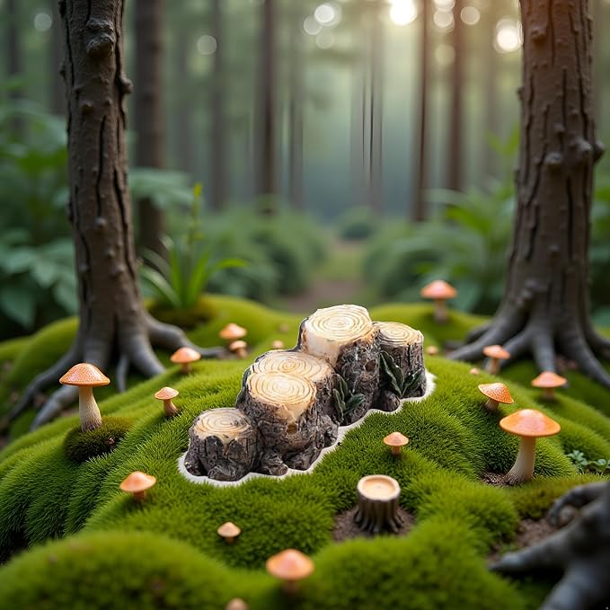 Miniature Resin Stump Micro Landscape Fairy Garden Ornament Mini Doll House - Image 3