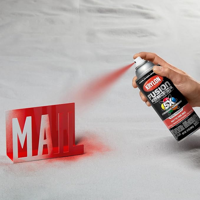 Krylon Fusion All-In-One 12 Oz. Matte Spray Paint, Fire Red - Image 8