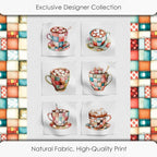 Patchwork Hot Cocoa Cotton Fabric Panel – 6 Designs + Bonus Sheet 29.5×19.6 inch - Image 5