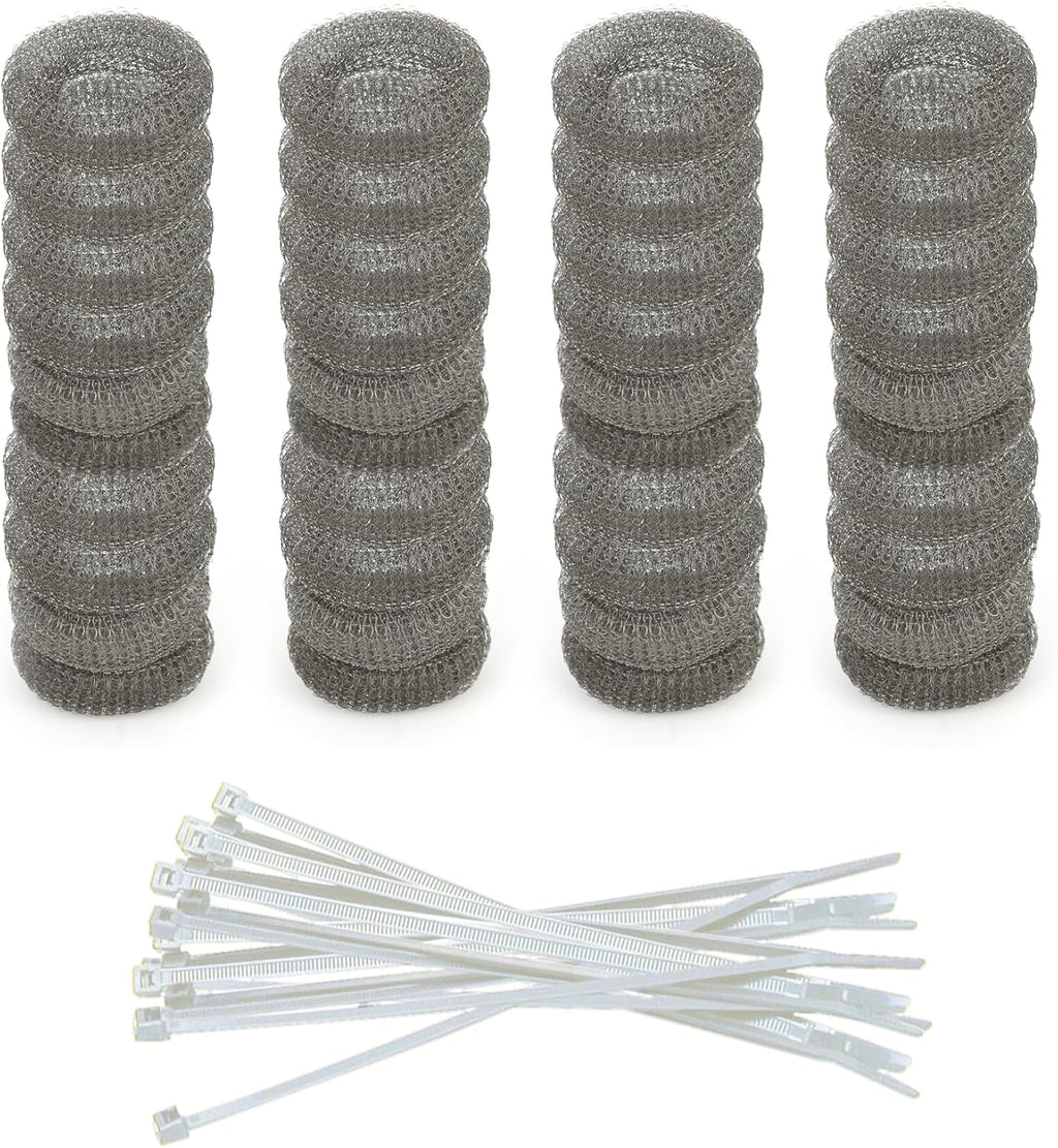 Washing Machine Lint Trap – Stainless Steel Hose Filter, Mesh Drain Catcher, Washer Sock Lint Remover, Rust-Free Snare Laundry Filter with Nylon Cable Ties, 29cmx6.5cm – 40-Pack