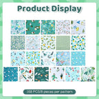 168 Pcs Green Charm Packs for Quiltings, Cotton Quilting Fabric Bundles - Image 4