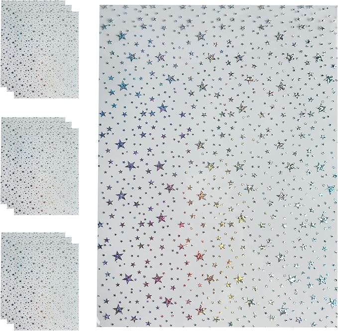Transparent Waterproof PVC Vinyl 10 Pcs 8.3 x 11.8 inches Iridescent Shine - Image 2