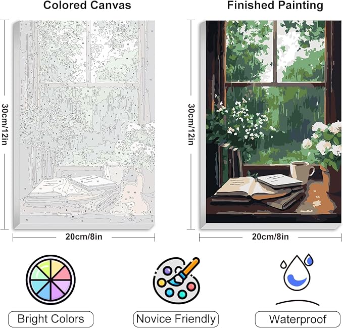 Yezavesu 4 Pack Framed Paint by Numbers Kit - Image 3