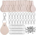 Landical 20 Pcs Leather Keychain Blank Craft Kit PU Leather Key Swivel Hook by Landical