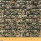 Feelyou Nature Upholstery Fabric by The Yard, Stones Moss Outdoor Fabric by The by Feelyou