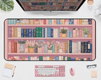 Cute Bookshelf Deskmat, Game Pad, Large Office Desk Keyboard Mat, Anti Slip by Unknown