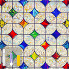 QHY Sunshine Colorful Rainbow Stained Glass Window Film Non-Adhesive Window by QHYsunshine