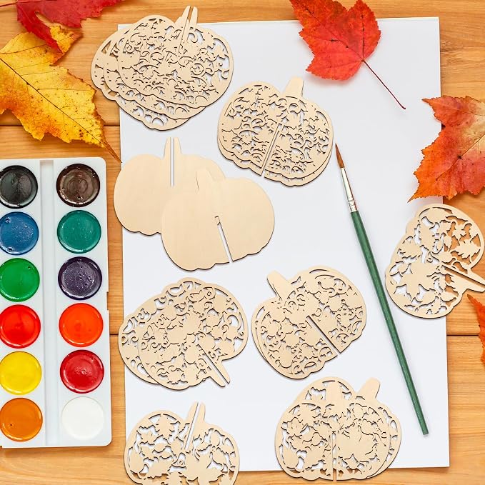 COCHIE DIY 3D Fall Pumpkin Wood Crafts to Paint - Image 6