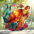 2D Flat Faux Stained Glass Turtle Acrylic Christmas Ornament, Sea Turtle by Unknown