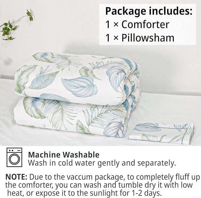 LEMIROE Botanical Cotton Comforter Twin Size - Image 7