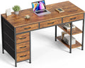 Huuger Computer Desk with 6 Drawers, Office Desk with Shelves, Reversible by Huuger