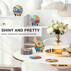 Flowers Diamond Art Painting Coasters Kit - Image 3
