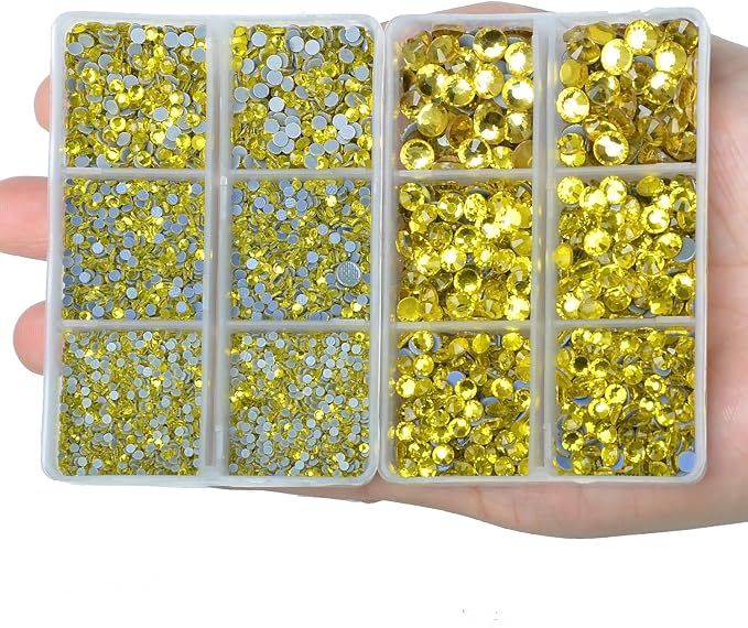 10000Pcs 2-Boxes Mixed Size Hot Fix Round Crystals Gems Glass Stones Hotfix - Image 4