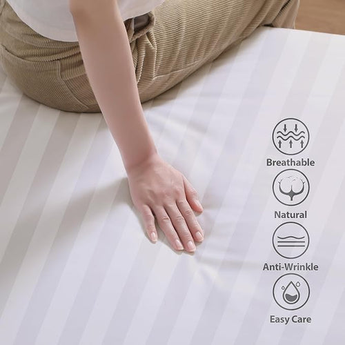 100% Egyptian Cotton Fitted Sheet Queen Size, 600 Thread Count, Single Fitted - Image 2