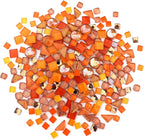 LITMIND 1.1LB Orange Mixed Irregular Crystal Glass Mosaic Tiles - Image 4