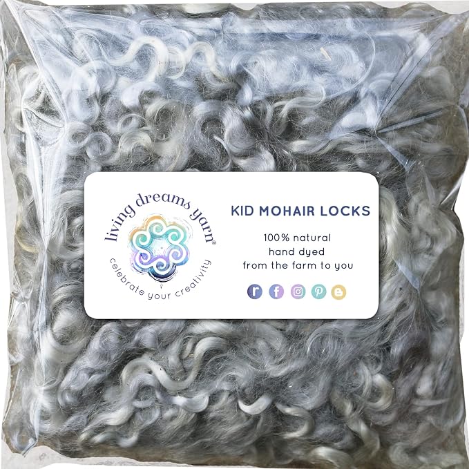 Kid Mohair Locks. Organic Hand Dyed Premium Wool Fiber by LivingDreamsYarn