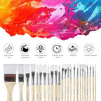 Paint Brushes Set of 24 Pieces Wooden Handles Brushes - Image 3
