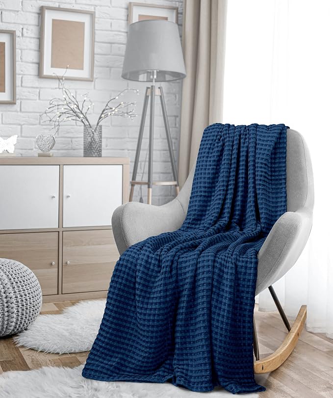 Utopia Bedding 100% Cotton Waffle Weave Blanket King Size - Image 8