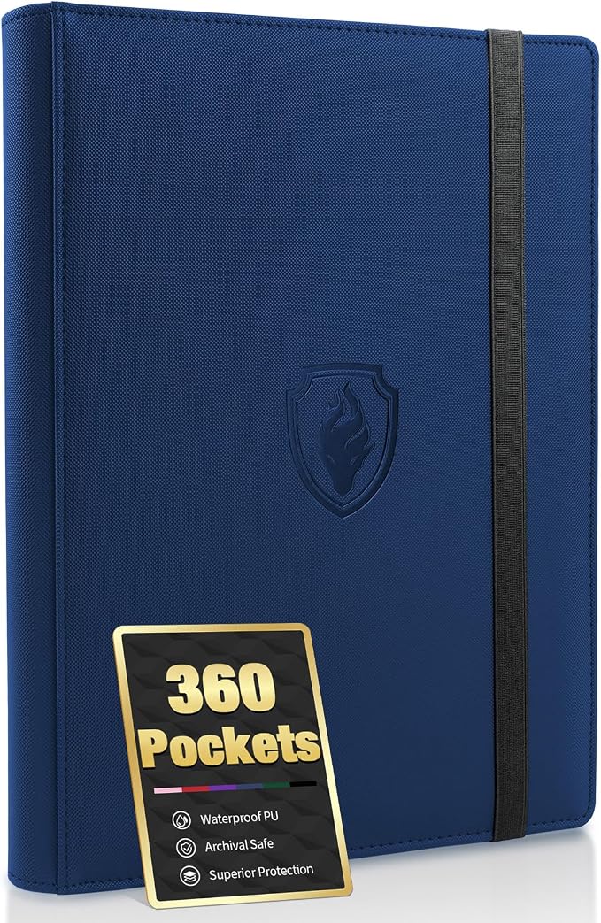 Premium 9 Pocket Card Binder for 360 Cards, Fabmaker PU Cover Trading Card by Fabmaker