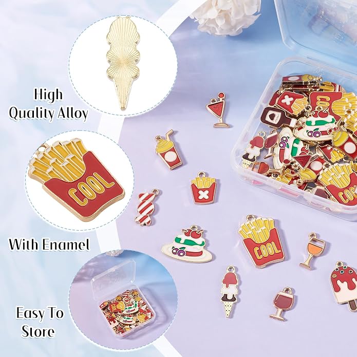 Enamel Food Charms Cute Assorted Food Pendants Sweet Dessert Charms - Image 3