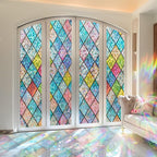 Windimiley Stained Glass Window Privacy Film:3D Rainbow Floral Decorative - Image 8