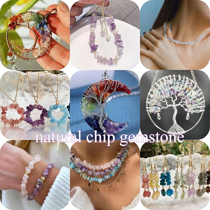 400pcs Natural Chip Stone Beads - Image 3