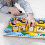 Melissa & Doug The Wheels on The Bus Song Puzzle – 8-Piece Wooden Peg Puzzle - Image 5