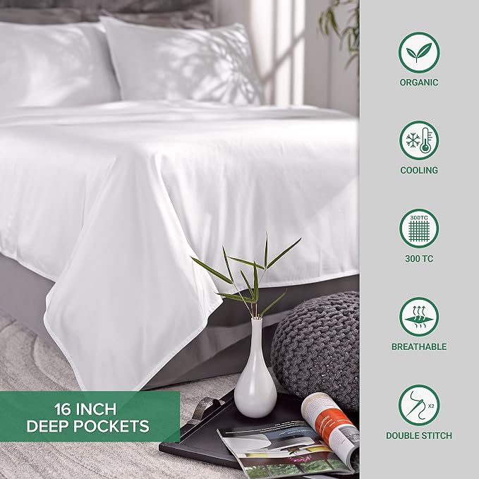 Pure Bamboo California King Sheets, Genuine 100% Organic Viscose Derived from - Image 9