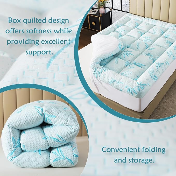 WhatsBedding 5 Inch Twin Mattress Topper Breathable Bamboo Viscose Air Layer - Image 6