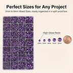 36000Pcs Amethyst Rhinestones for Bedazzling, Mixed Sizes 2-6mm Bedazzler Kit - Image 3