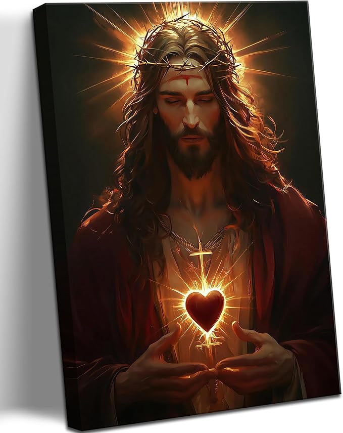 Framed Sacred Heart of Jesus Wall Art by Unknown