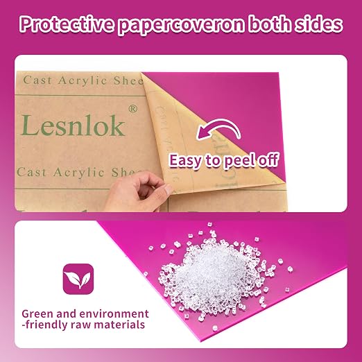 Lesnlok 12 x 16 Purple Acrylic Sheets 1/8 inch Thick 3mm 2 Pieces Cast - Image 3