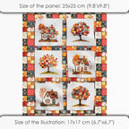 Autumn Patchwork Cottage Fabric Panel – Six 10×10 inch Designs + Bonus - Image 6
