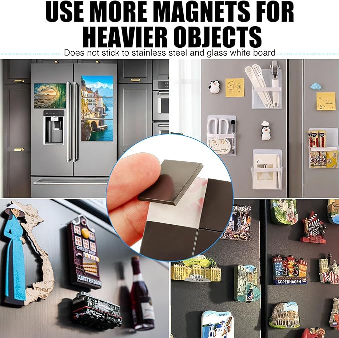 Magnetic Squares with Adhesive Backing, Self Sticky Pre-Cut Magnet Tape Strip - Image 5