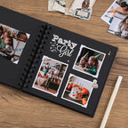 potricher 7 x 7 Inch DIY Scrapbook Album 40 Pages Hardcover Kraft Paper Scrap - Image 3