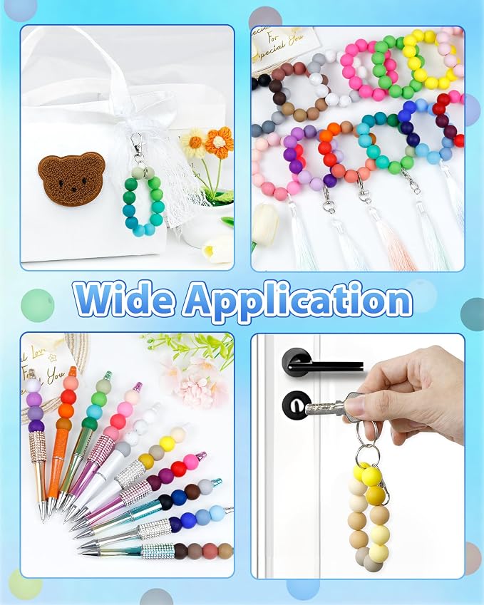 FIVEIZERO 160PCS 15mm Round Silicone Beads, Wear-resistant, Easy-clean - Image 5