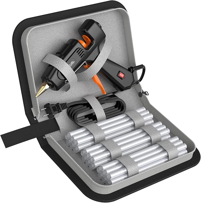 IZIO Hot Glue Gun with 21 Glue Sticks7/16") &Storage Pouch - 100W Fast Heating by IZIO
