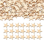 Small Star Unfinished Wood Cutout – Basswood Laser Cut Craft Stars, Mixed Sizes by Unknown