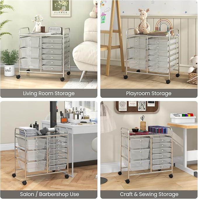 Giantex 9 Drawers Rolling Cart, Classroom Organizers, Storage Cart - Image 9