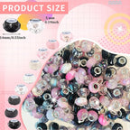 Zyehxed Large Hole Beads Black White Pink Fairy Wand Garden Beads - Image 2