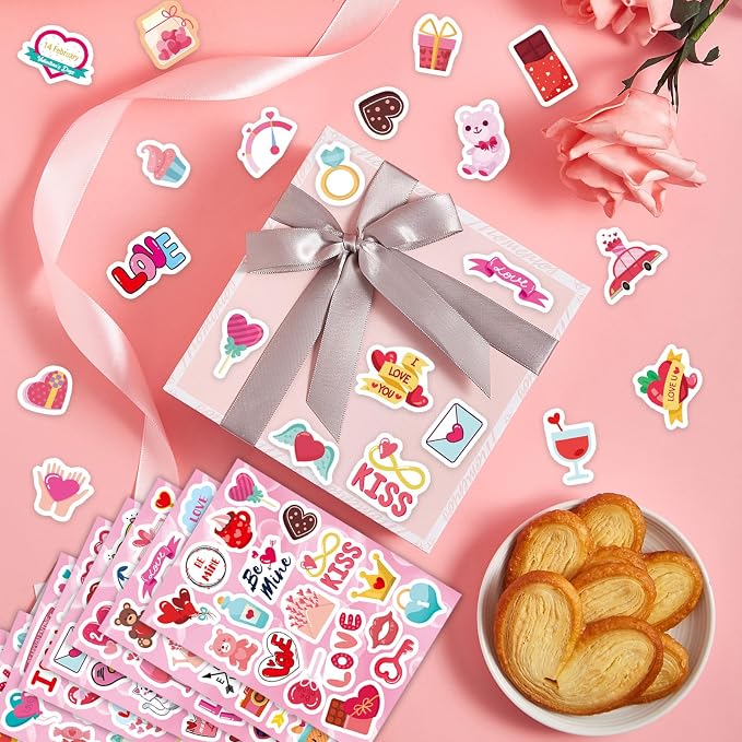 24 Sheets Valentine Stickers for Kids - Image 6