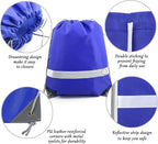BeeGreen 30 Pieces Royal Blue Drawstring Backpacks Bags Bulk Reflective Cheap - Image 4
