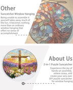 Acrylic Puzzle Suncatcher, Morning Cross Flower Field Sun Catcher - Image 5